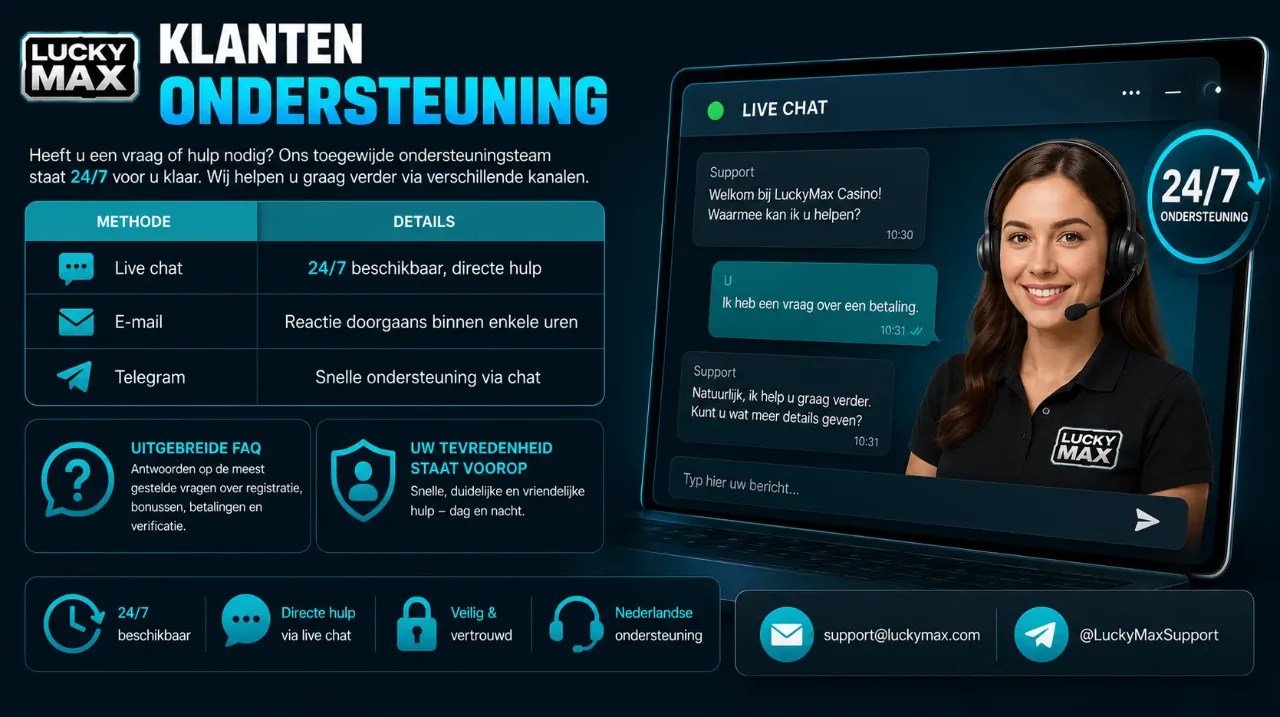 Live chat venster met supportmedewerker