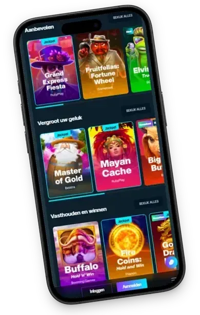 Mobiele versie van LuckyMax op smartphone